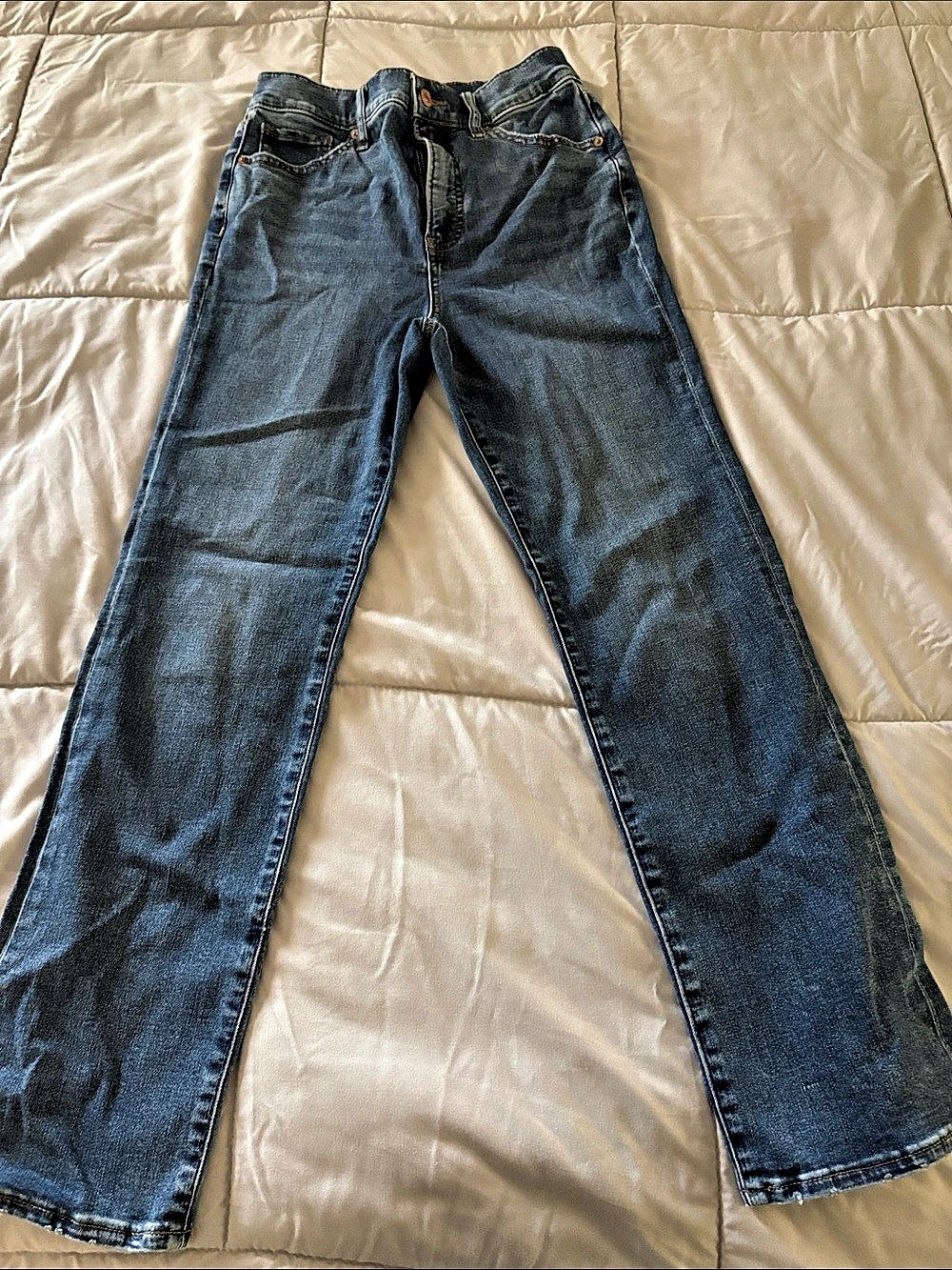 Express 90s Slim Super High Rise Bootcut Jeans Blue Waist 4S